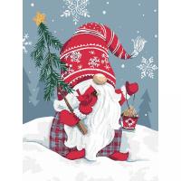 Картина по номерах Гном із пташкою 30х40 см Strateg SS1221