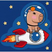 Картина за номерами Капібара на ракеті 30x30см Ідейка KHO1299