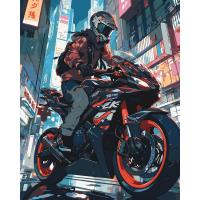 Картина по номерах На мотоциклі 40х50 см Origami LW3325