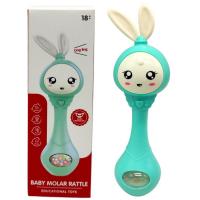 Музичне брязкальце Зайчик зі світлом, звук (БІРЮЗОВИЙ) MIC №1210