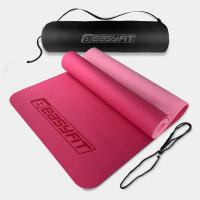 Килимок для йоги та фітнеса EasyFit TPE+TC 6мм двошаровий + Чохол рожевий з св.рожевим EasyFit EF-1924s-PP