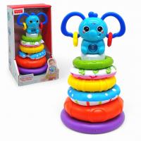 Пірамідка Слоник, пластикові і текстильні кільця, на батарейках babyard BY215