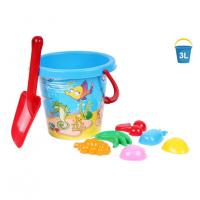 Іграшка "Набір пісочний 1" ТехноК 3091TXK відерце, 6 пасочок та лопатка Блакитний