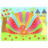 Дитяча мозаїка за номерами "Павич" 13-126-10 різнокольорові камінчики