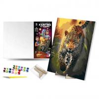 Картина по номерах 40х50 см Граційний хижак з деревʼяною підставкою qbee QB900-017