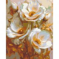 Алмазна мозаїка Білі квіти 40х50 см Origami OD3302
