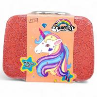 Набір аксесуарів у валізі: парфуми+годинник Принцеса Єдиноріг (ПОМАРАНЧЕВИЙ) MIC 768-51