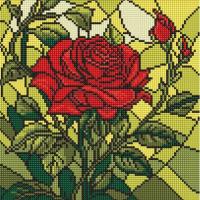 Алмазна мозаїка Вітраж. Троянда 30x30см Ідейка AMO8321