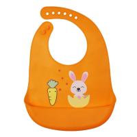 Слинявчик силіконовий Зайка, помаранчевий MIC №0611