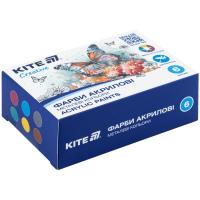 Фарби акрилові, 6 металевих кольорів, 20 мл, Kite Creative Kite K-273