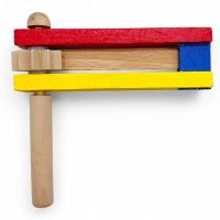Розвиваюча іграшка-тріскачка, кольорова деревяна, 12.5 см MIC RZV106
