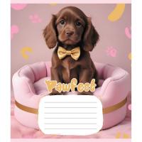 Зошит учнівський "Цуценята" 012-510126C-1 в косу лінію, 12 аркушів