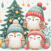 Картина за номерами "Різдвяні совенята" 11586-AC 40х40 см