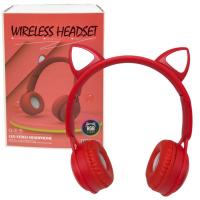 Навушники бездротові, підсвічування, Bluetooth, (ЧЕРВОНІ) MIC C64887