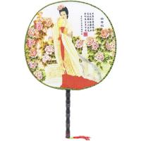 Віяло кругле текстильне Гейша (мікс) MIC 19-4