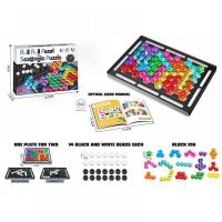 Логічна гра 3 в 1, двостороннє поле, 16 кольорових елементів, 14 кульок Forjoy 929-35