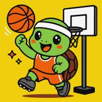 Картина за номерами Черепашка грає у баскетбол 25х25 см Ідейка KHO1285