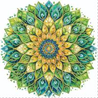Алмазна мозаїка "Синьо-зелена квітка" BH016, 25х25 см