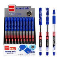 Ручка масляна Round Stic ET-386-50 синій, м'який грип, 0,7 мм