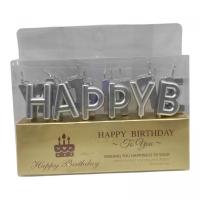 Свічки для торта літери Happy Birthday (срібло) Color-it TL-1052