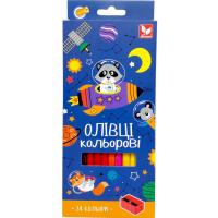 Олівці кольорові тригранні + стругачка - 24 кольори школярик 133SH-24