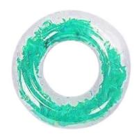 Надувне коло для плавання, ПВХ, прозоре з пірʼїнками, 70см. (БІРЮЗОВИЙ) MIC MVB-BT-6506-70