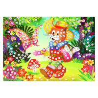 Дитяча мозаїка за номерами "Кіт у чоботях" 13-127-3 різнокольорові камінчики