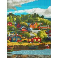 Алмазна мозаїка "Селище біля озера" RDBS7013, 30х40 см