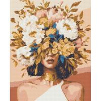 Алмазна мозаїка Ніжна дівчина у квітах 40х50 см Origami OD16040