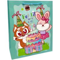 Пакет подарунковий, 32х26х12 см (ТВАРИНКИ М`ЯТНИЙ) MIC C69730