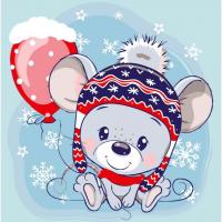 Картина по номерах Мишеня з кулькою 30х30 см Strateg ES-0893