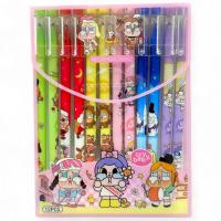 Ручка гелева Пиши-стирай синя з мультяшним дизайном 12 штук MIC 2033