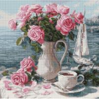 Алмазна мозаїка Ранкові троянди 40x40см Ідейка AMO8341