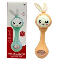 Музичне брязкальце Зайчик зі світлом, звук (ПОМАРАНЧЕВИЙ) MIC №1210