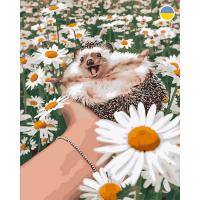 Картина по номерах Веселий їжак у ромашках 40x50 см Origami LW3086