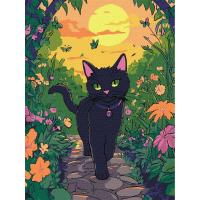 Картина за номерами Котик у саду 30x40 см Ідейка KHO6805
