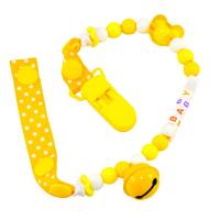 Кліпса для пустушки з дзвіночком, жовтий Chieea №0500