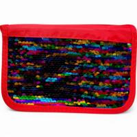 Пенал-книжка з паєтками (3 відділення) різнокольоровий MIC 8016-1