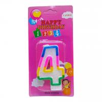 Свічка-цифра кольорова з блискітками 4 6 см MIC 10-113