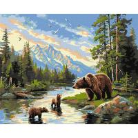 Картина по номерах Ведмедиця і ведмежата 40х50 см Ідейка KHO6630