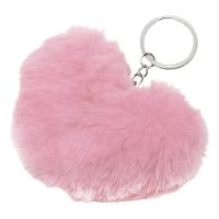 Брелок Сердце меховое світло-рожевий MIC BR1822
