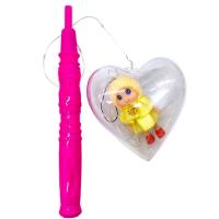 Світяшка Сердце з лялькою-брелоком (ЖОВТА) на паличці MIC PR1369