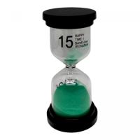 Пісочний годинник на 15 хв, висота - 10 см (бірюзовий) MIC X2-05