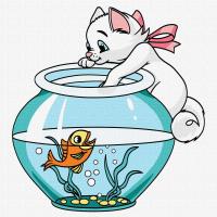 Картина по номерах Граціозний котик 30х30 см Ідейка KHO6202