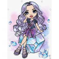 Картина за номерами зі стразами "Rainbow High. Violet" KHO1339, 30х40 см