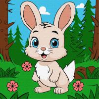 Картина за номерами Чарівний зайчик 25х25 см Ідейка KHO6112