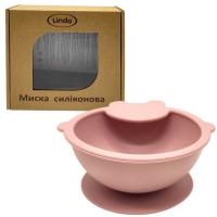 Мисочка силіконова (рожевий) Lindo 965-1