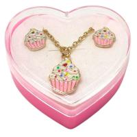 Дитячий набір прикрас: кулон+сережки (З світло рожевим кексиком) MIC 4358-A/5