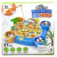 Ігровий набір Риболовля, 21 елемент, магнітна, 2 вудки, 4 відерця (синій) MIC 2305