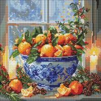 Алмазна мозаїка "Цитруси у вазі" AMO20007, 40х40 см